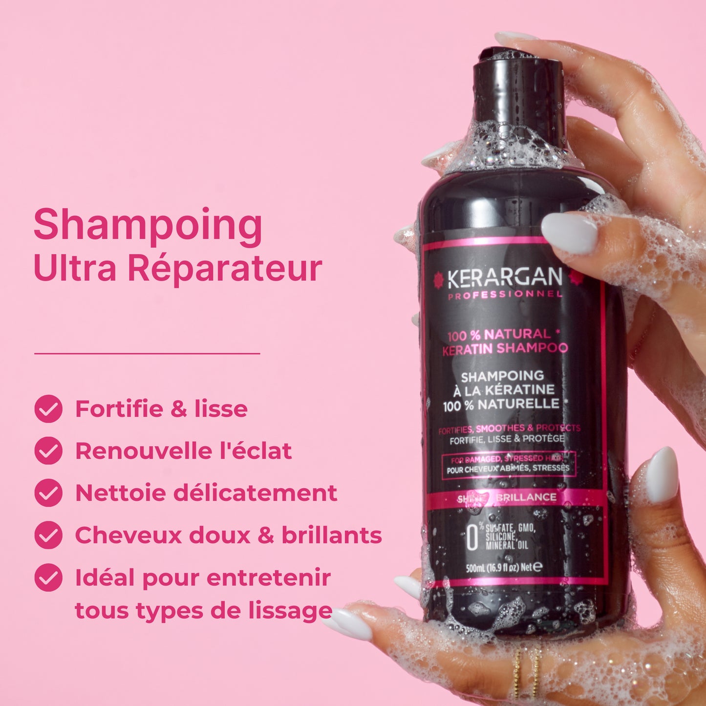 Shampoing ultra réparateur à la kératine - 500ml