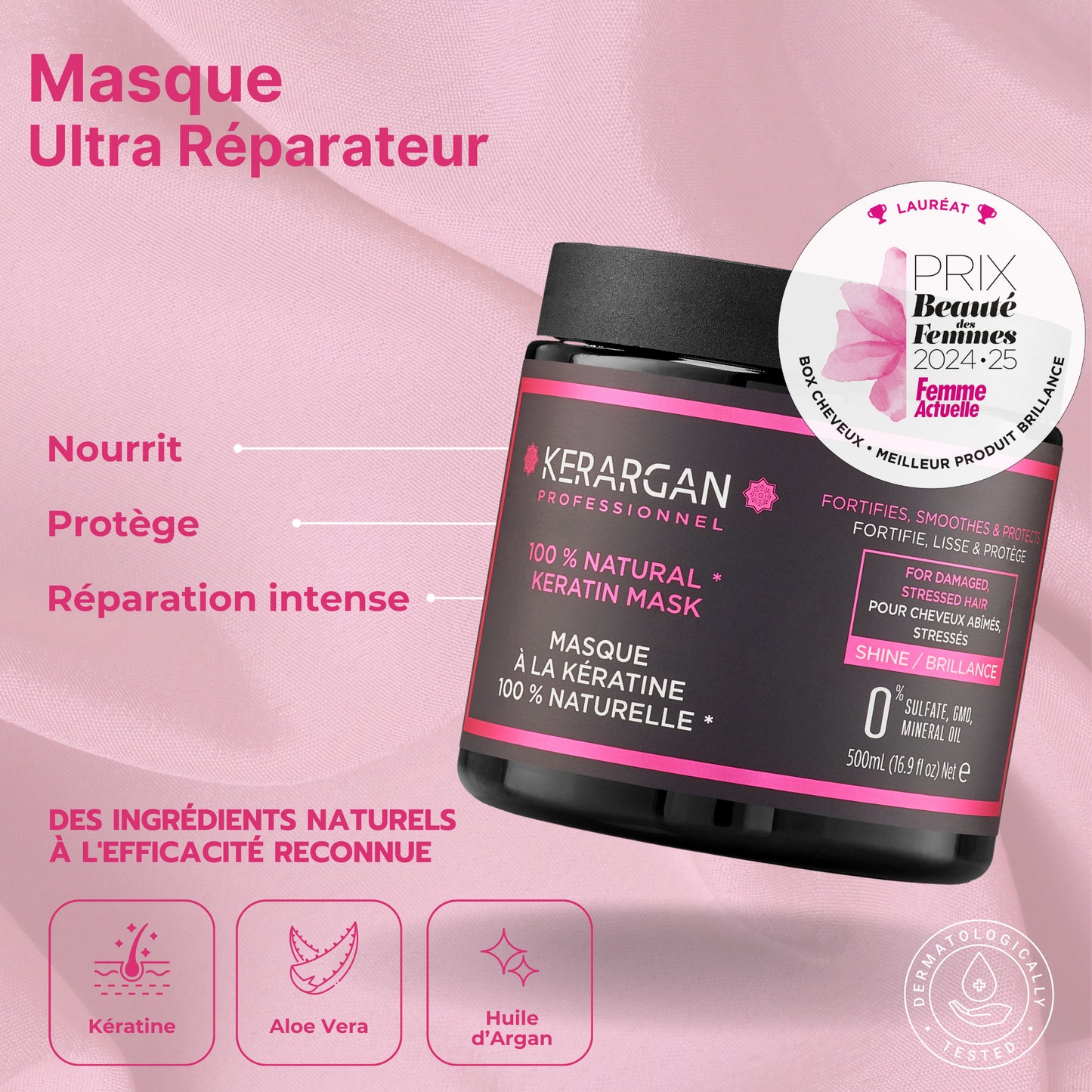 Duo shampoing et masque à la kératine - 2x500ml