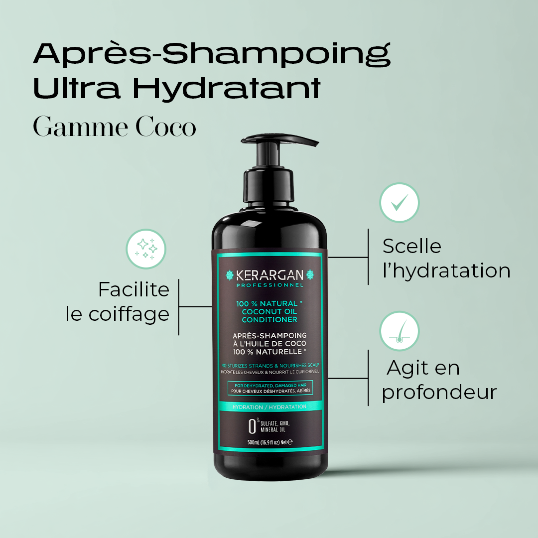 Après-shampoing hydratant à l'huile de coco