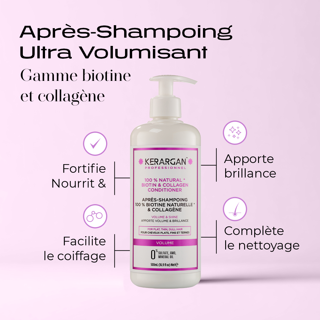 Après-shampoing volumisant à la biotine et au collagène