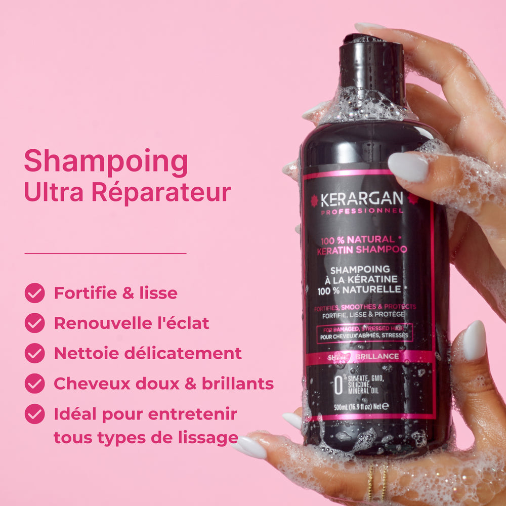 
                      
                        Shampoing ultra réparateur à la kératine - 500ml
                      
                    