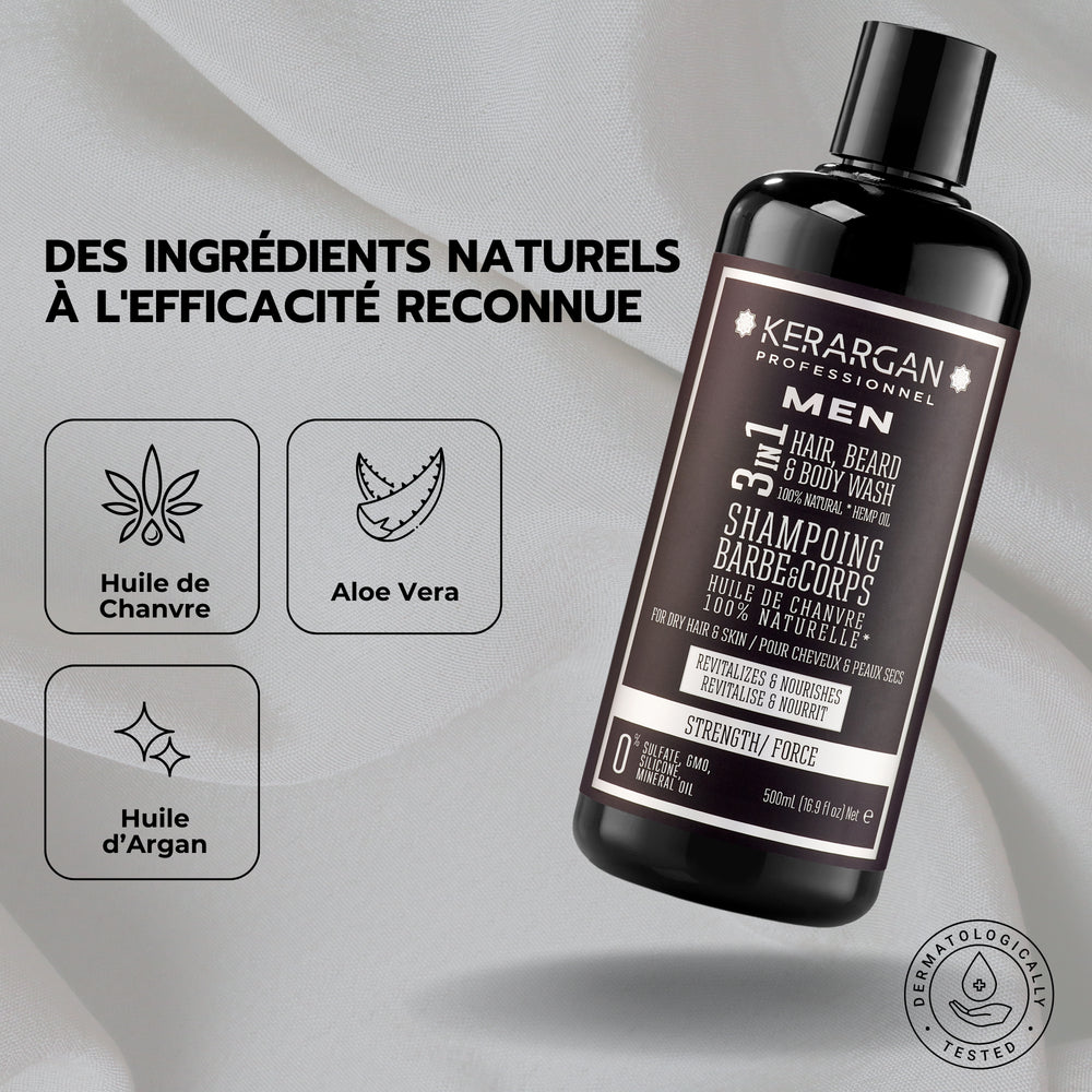 
                      
                        Shampoing fortifiant 3 en 1 à l'huile de chanvre - 500ml
                      
                    