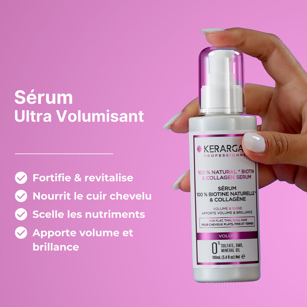 
                      
                        Sérum volumisant à la biotine et au collagène - 100ml
                      
                    