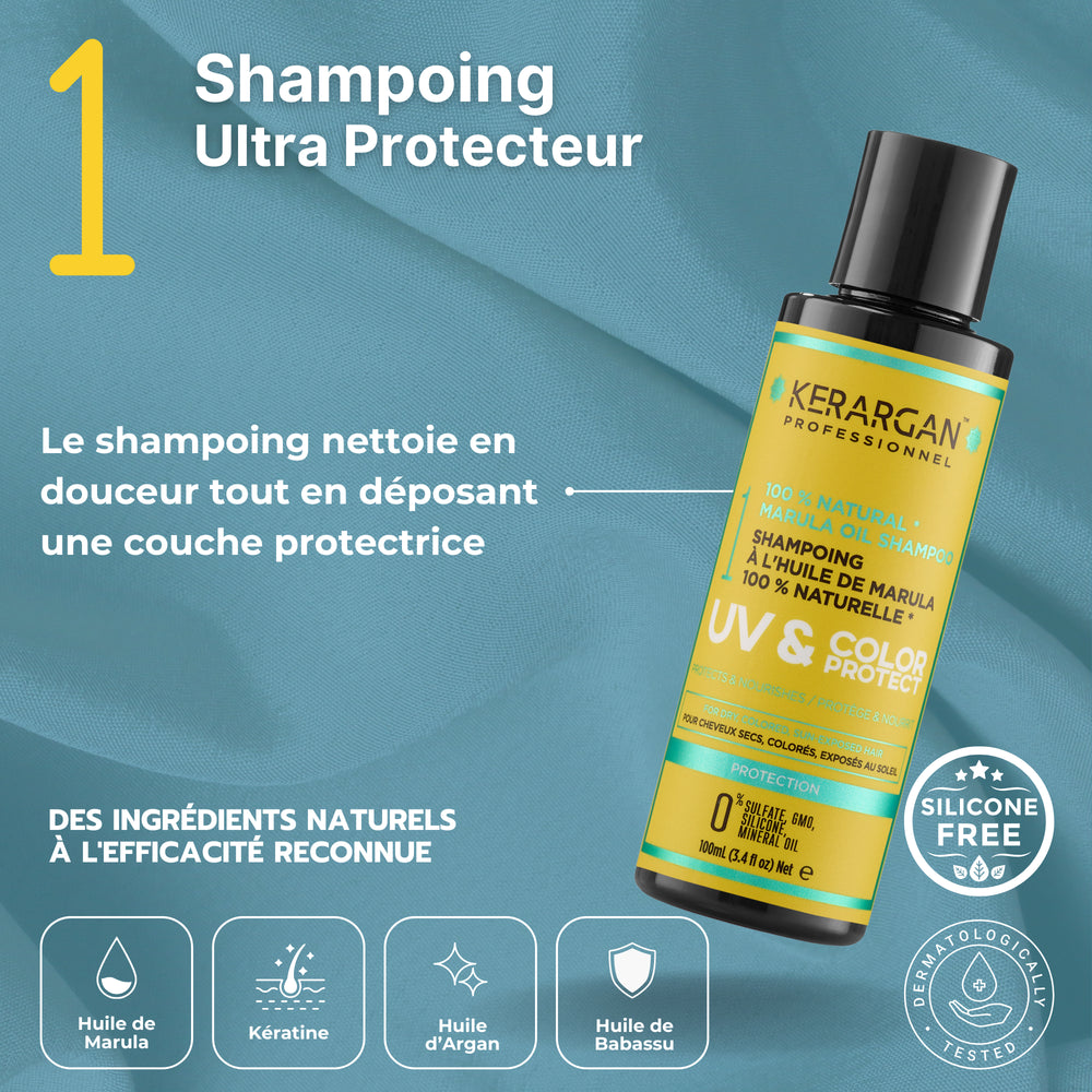 
                      
                        Kit de voyage UV et couleur à l'huile de Marula - 300ml
                      
                    