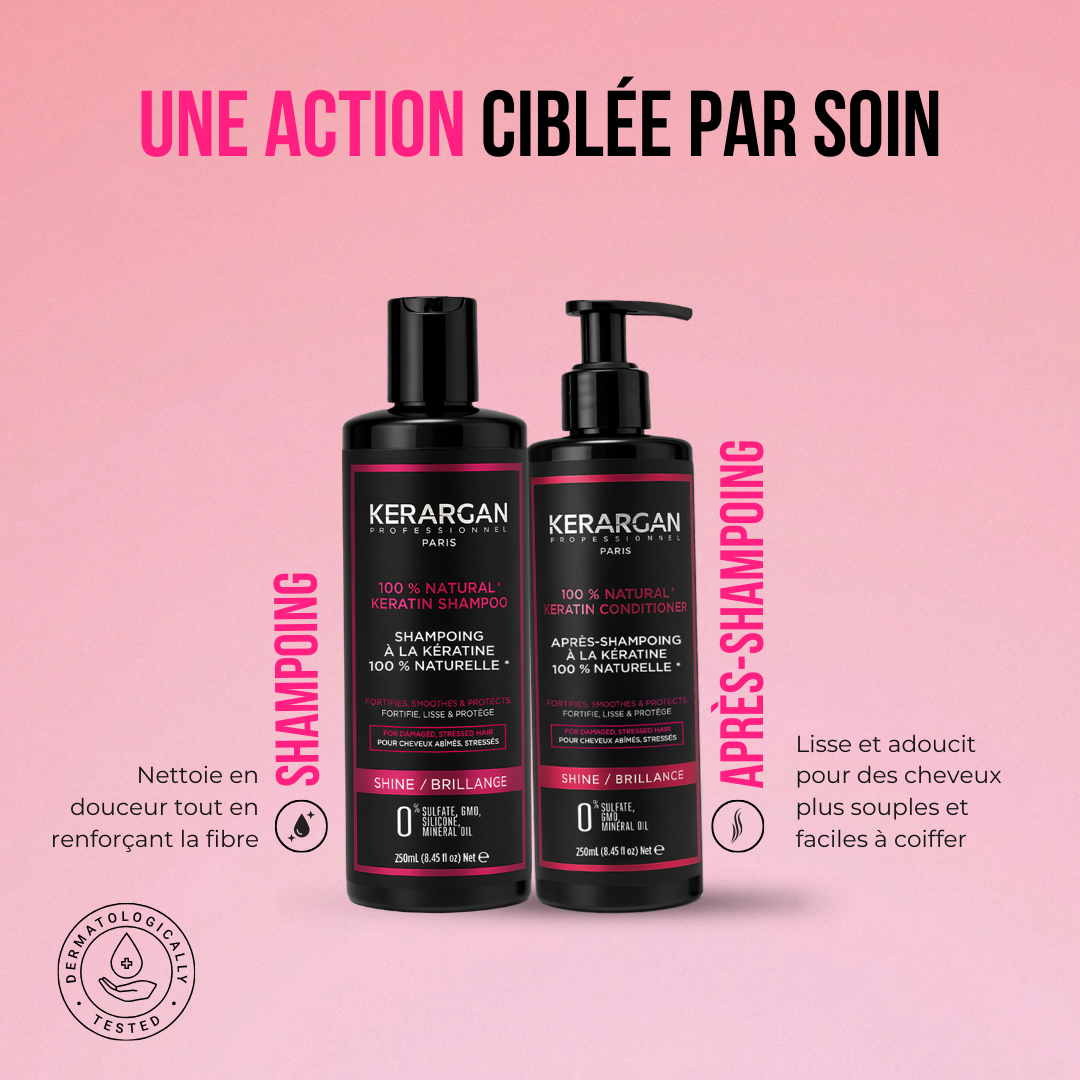 Duo Shampoing & Après-shampoing à la Kératine - 500ml