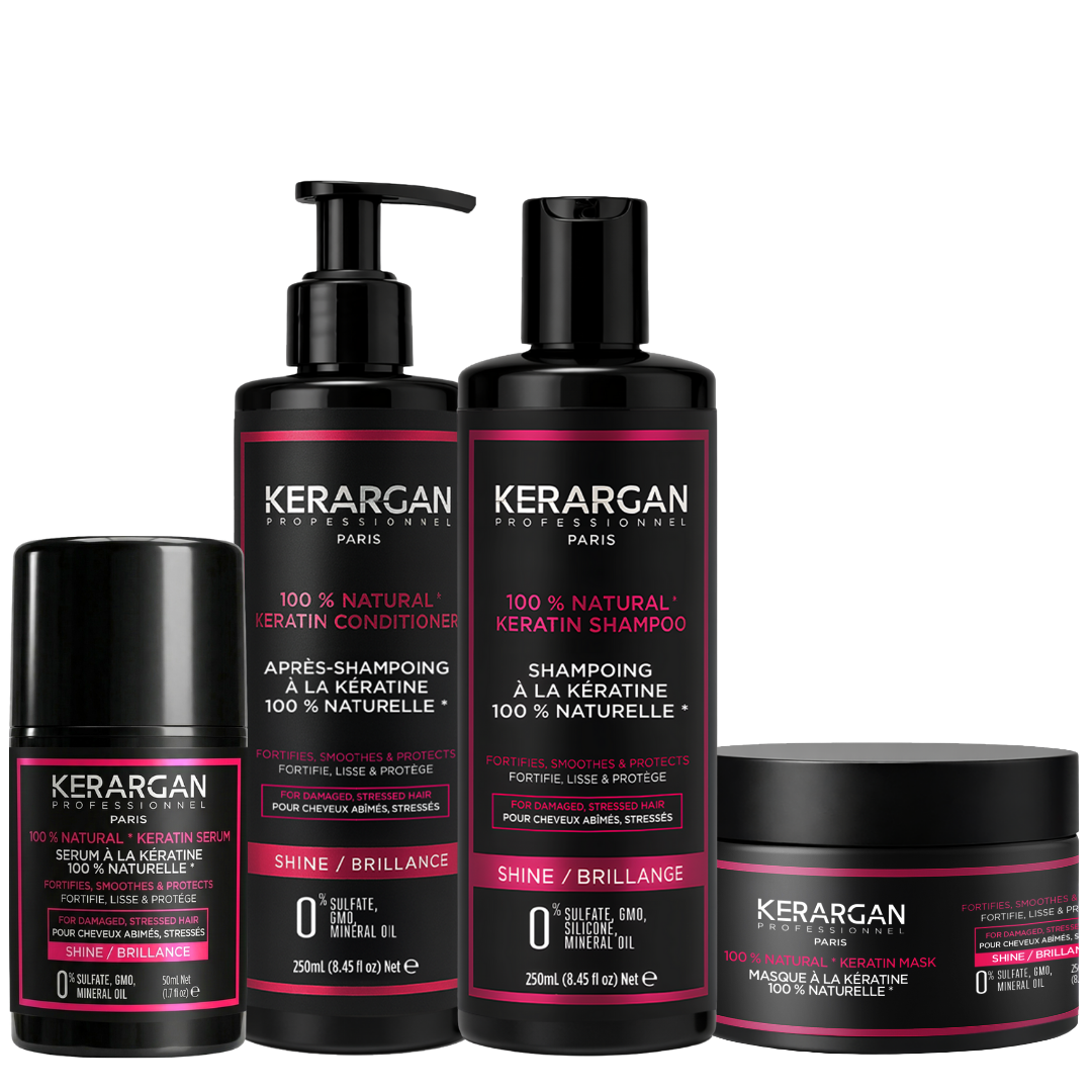 Ensemble Ultra Réparateur Shampoing, Après-shampoing, Masque & Sérum à la Kératine - 800ml