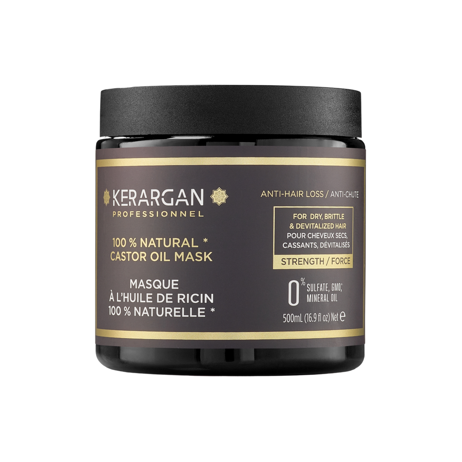 Masque à l’huile de ricin Kerargan pour soins cheveux secs