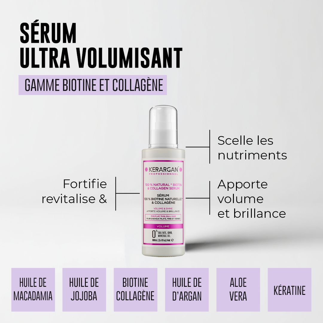 Sérum volumisant à la biotine et au collagène 