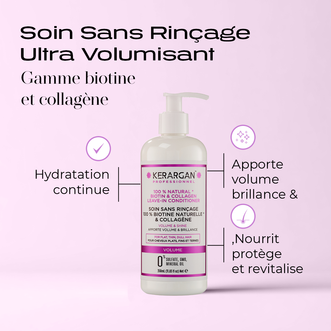 Soin sans rinçage à la biotine et au collagène